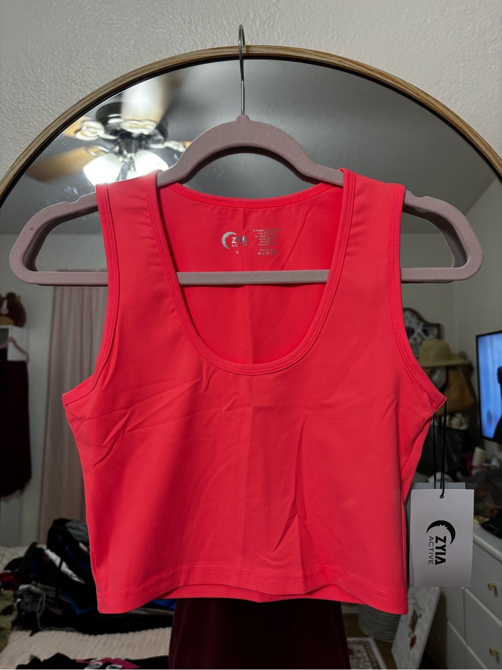ZYIA Pink-Red Performance Crop Tank
